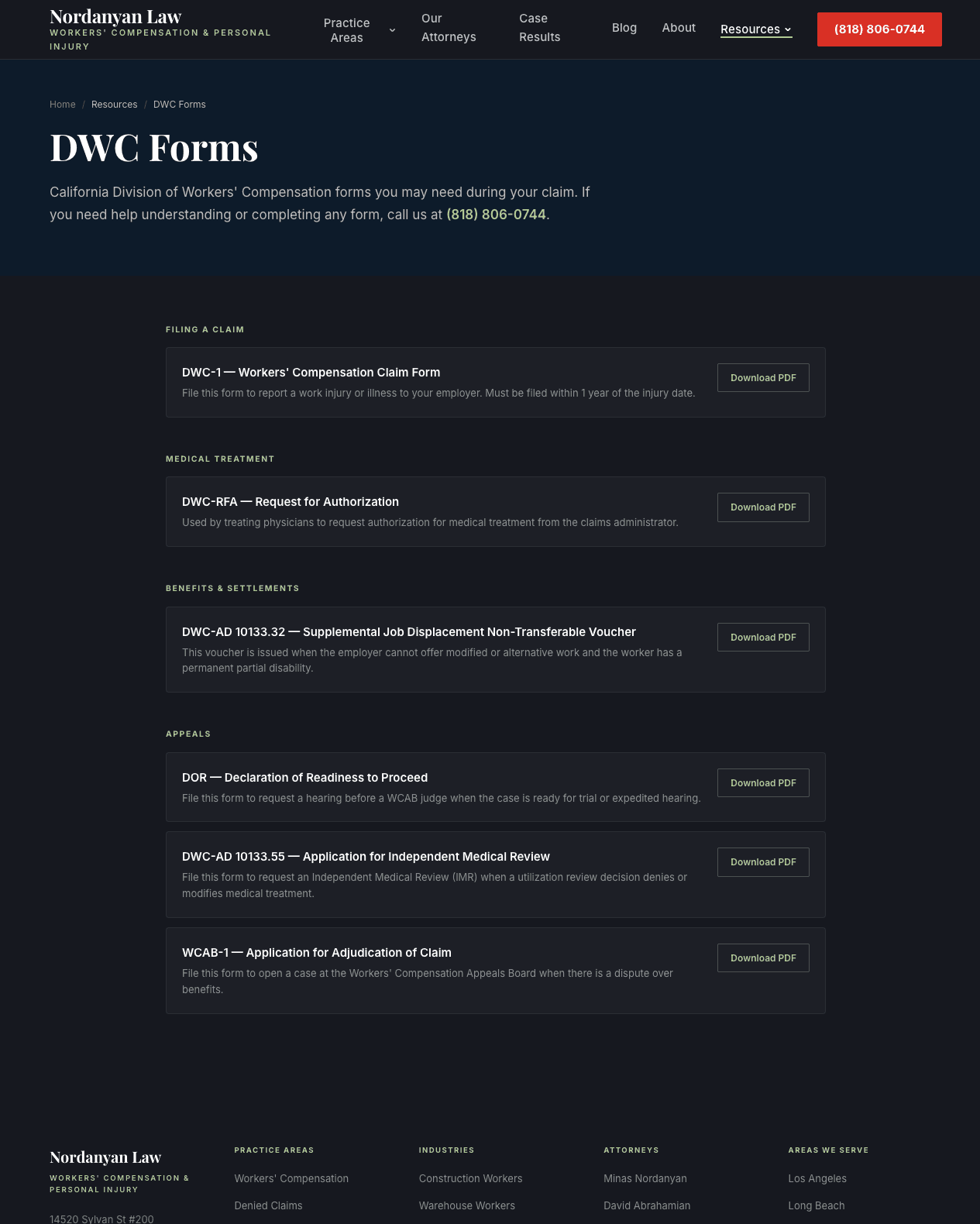 DWC forms library