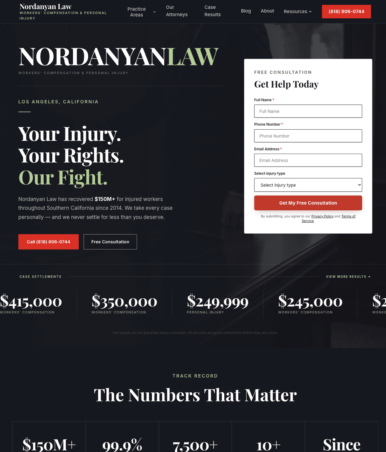 After — Nordanyan Law home page